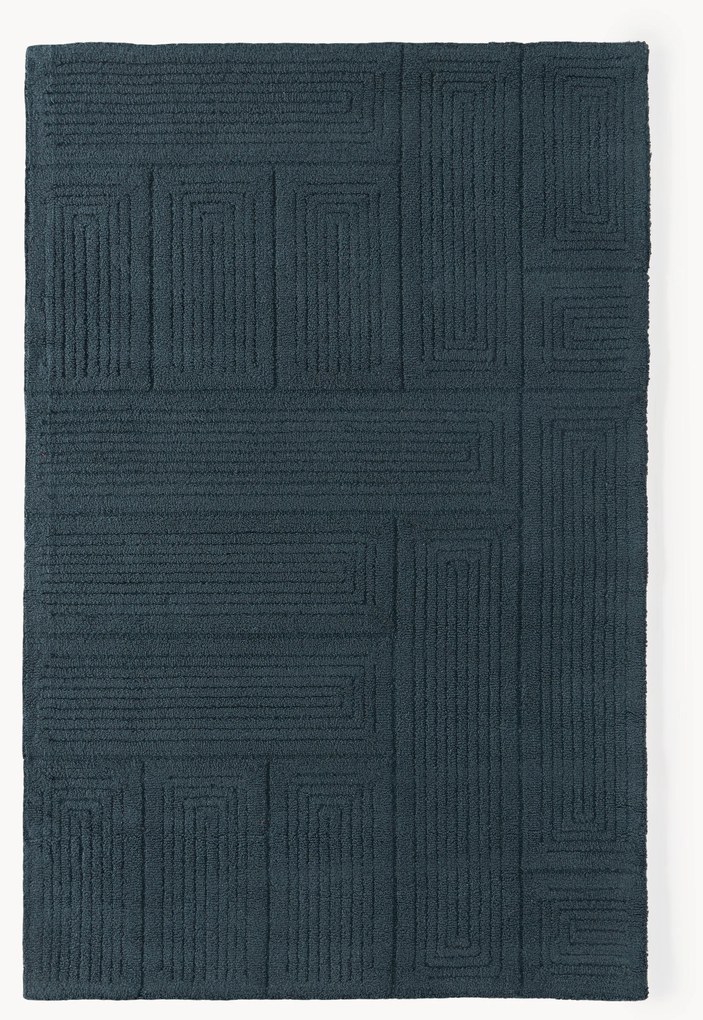 Tapete de lã artesanal com padrão geométrico Alexia