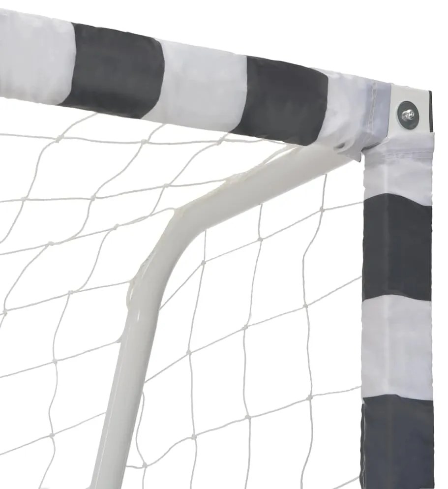 Baliza de futebol 300x200x90 cm metal preto e branco