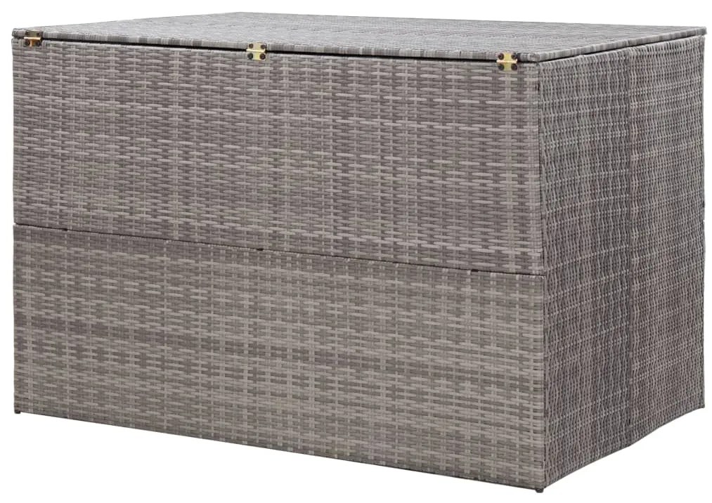 Caixa de arrumação para jardim 150x100x100 cm vime PE cinzento