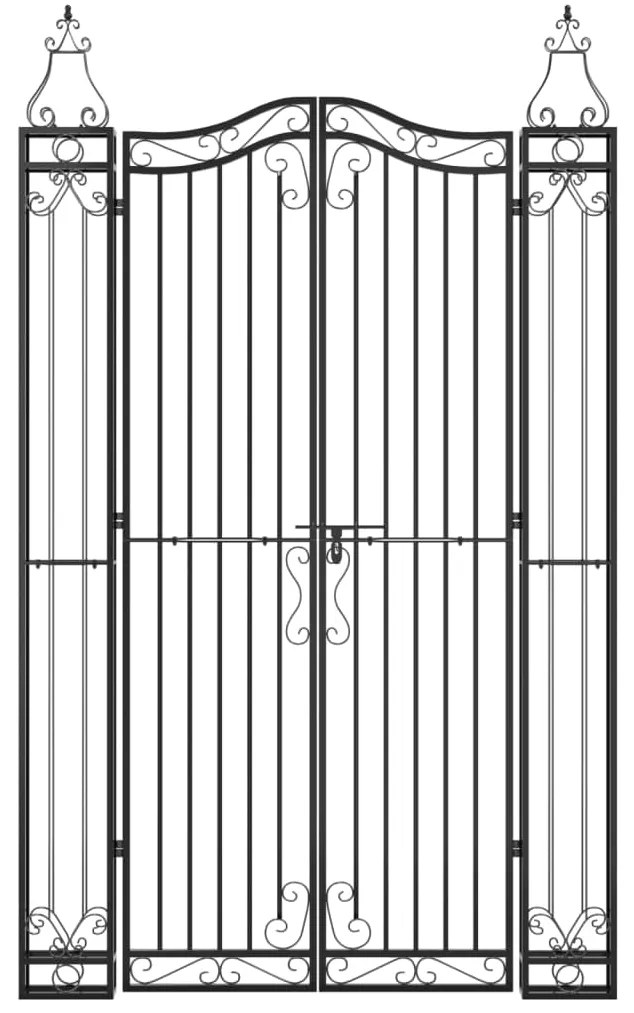 Portão de jardim 121x8x200 cm ferro forjado preto