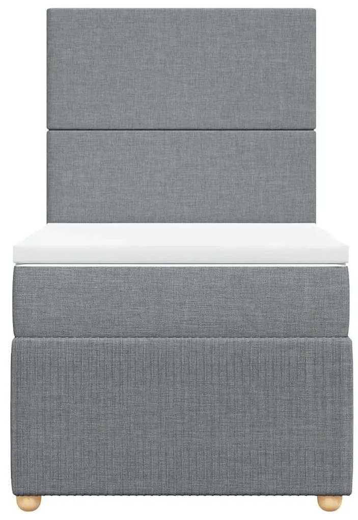 Cama com molas/colchão 90x190 cm tecido cinzento-claro