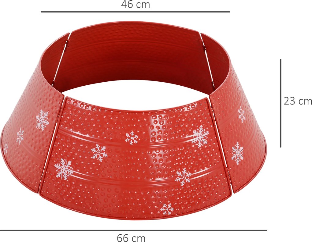 Saia Metálica Impermeável para Árvore de Natal 66x66x23 cm Vermelho