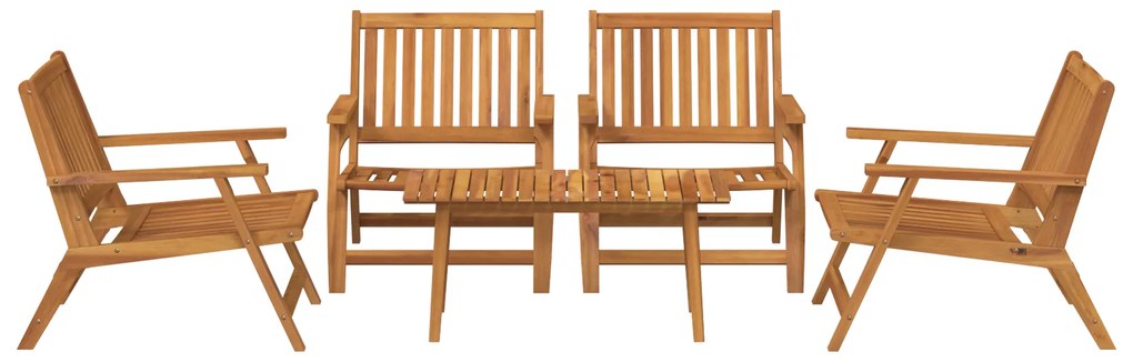 Cadeiras de Jardim com Mesa 5 pcs de Madeira Sólida de Acácia