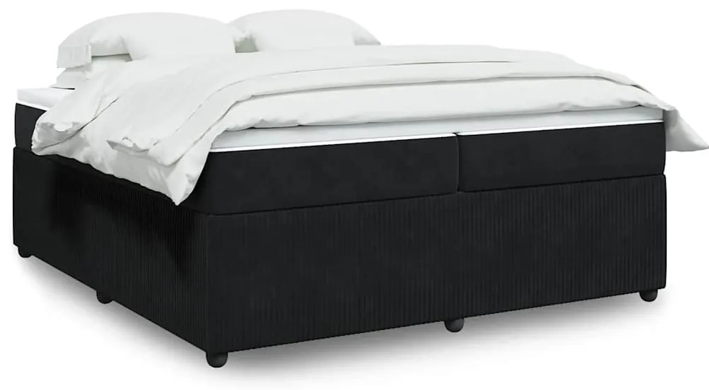 vidaXL Cama com molas/colchão 200x200 cm veludo preto