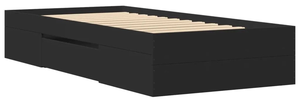Estrutura de cama 100x200 cm derivados de madeira preto