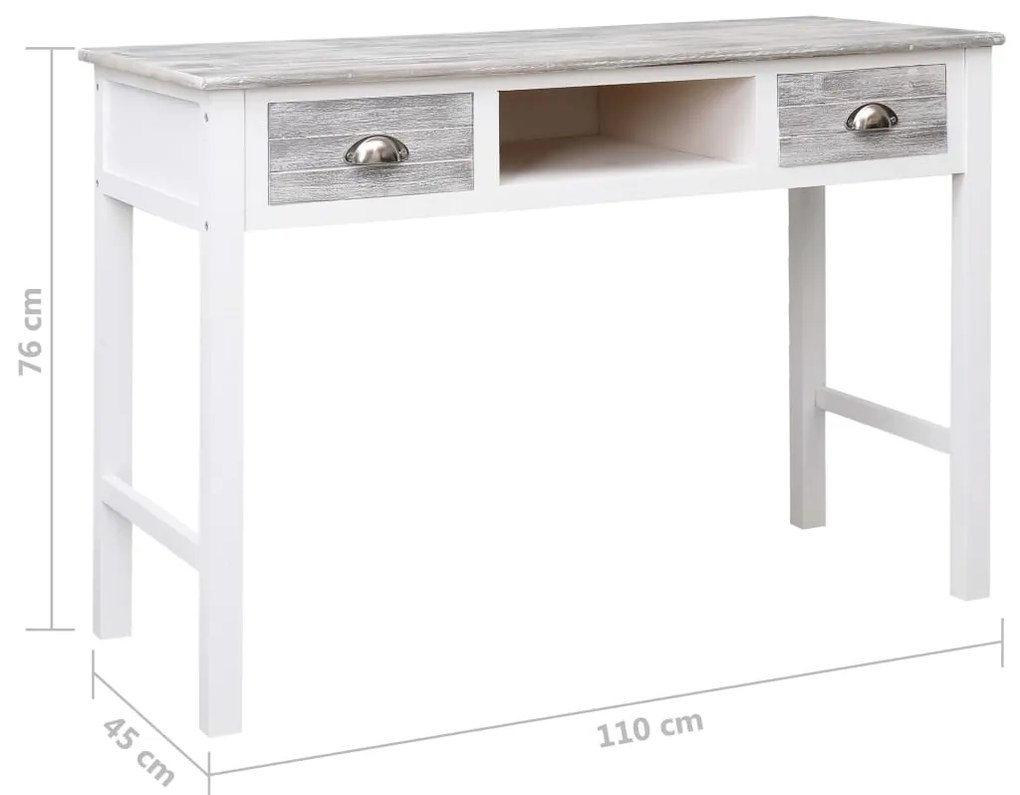 Secretária 110x45x76 cm madeira cinzento