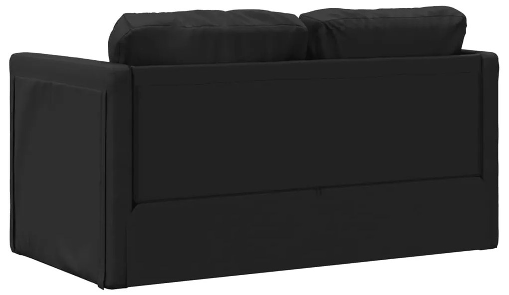 Sofá-cama sem pés 112x174x55 cm couro artificial preto
