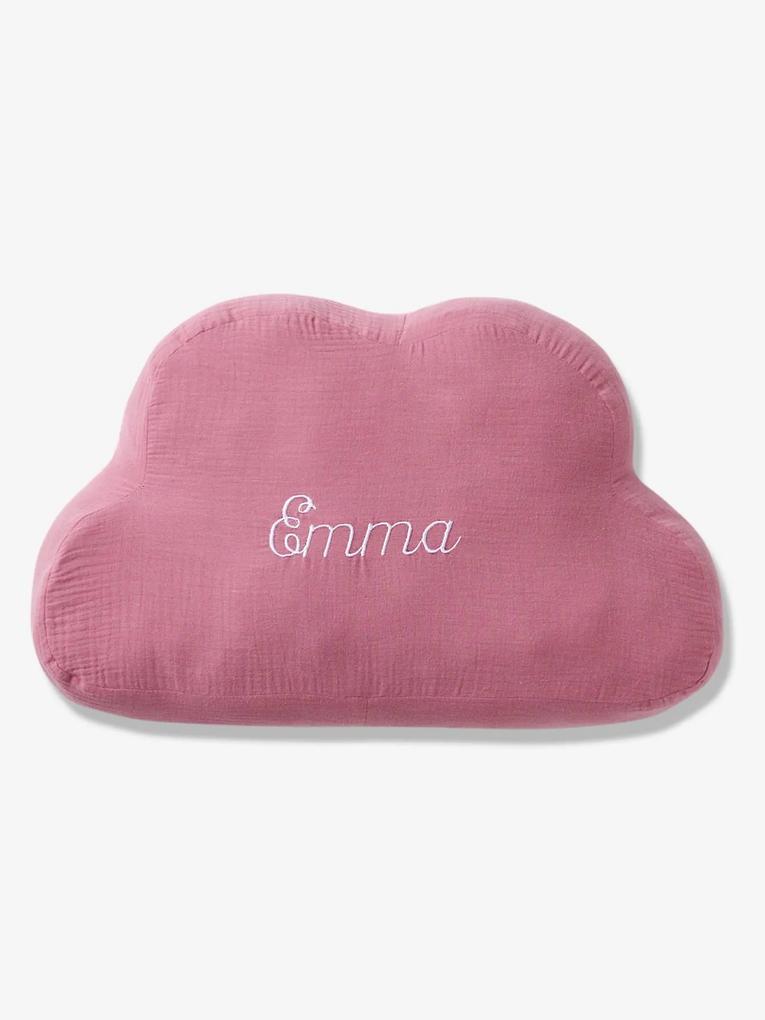 Almofada personalizável em gaze de algodão, Nuvem rosa medio liso
