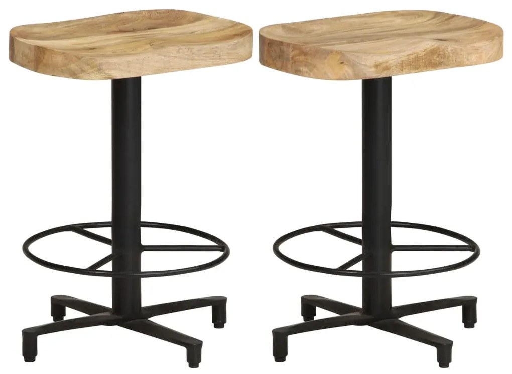 vidaXL Bancos de bar 2 pcs 52 cm madeira de mangueira maciça