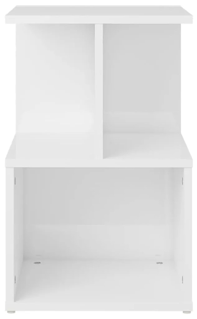 Mesa de cabeceira 35x35x55 cm contraplacado branco brilhante