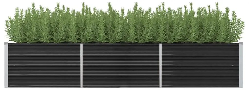 vidaXL Canteiro elevado jardim aço galvanizado 240x80x45cm antracite