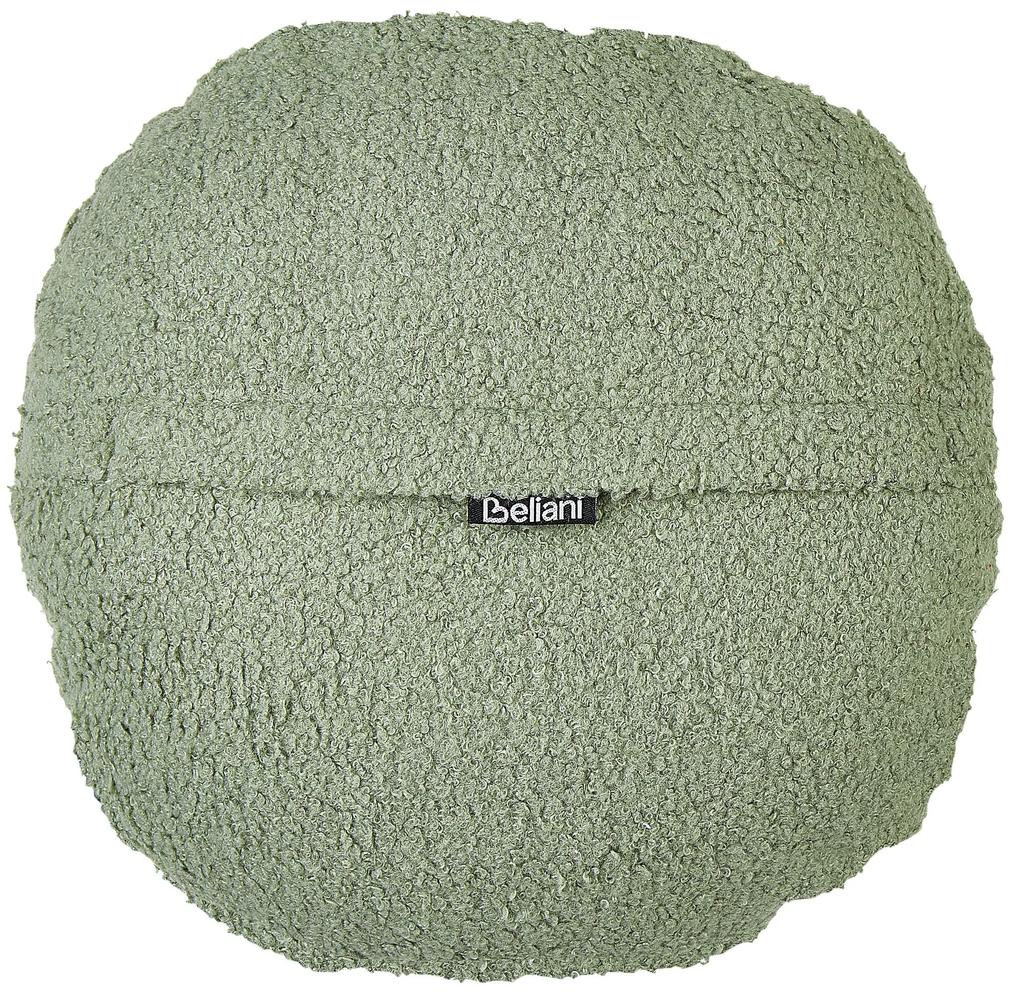 Conjunto de 2 almofadas decorativas em tecido teddy verde ⌀ 30 cm RUTABAGA Beliani