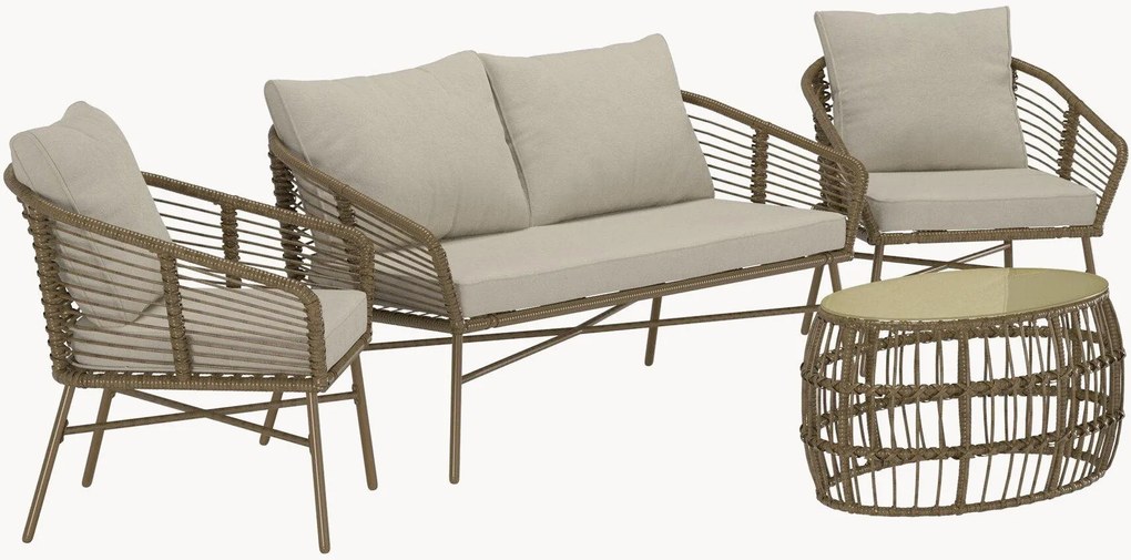 Conjunto lounge de jardim Lipari, conjunto de 4