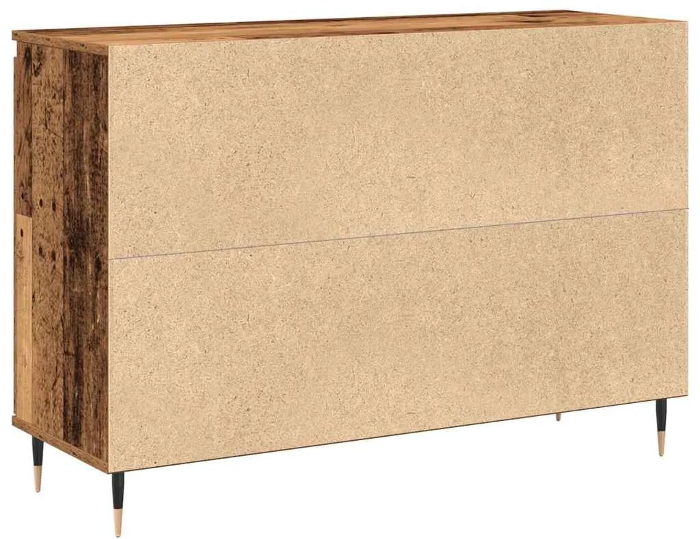 Buffet vidaXL com portas e gavetas Madeira antiga 101,5x35x70 cm