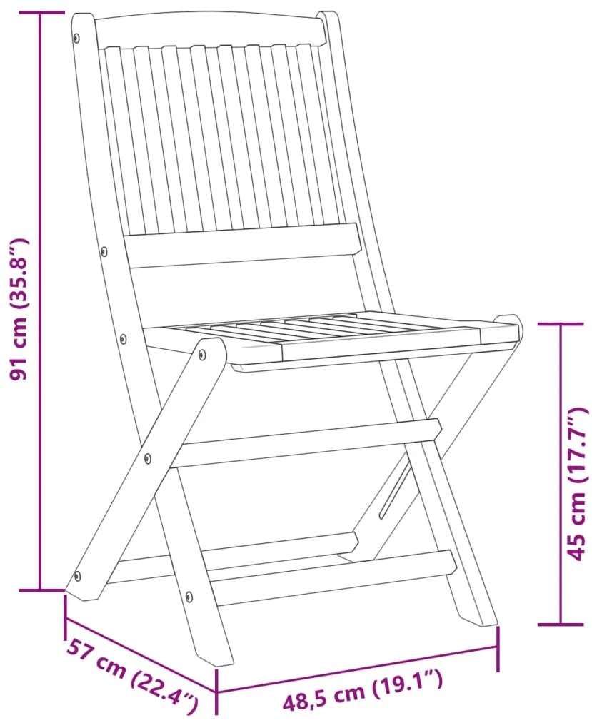 7 pcs conj. de jantar para jardim 180x90x75 cm acácia maciça