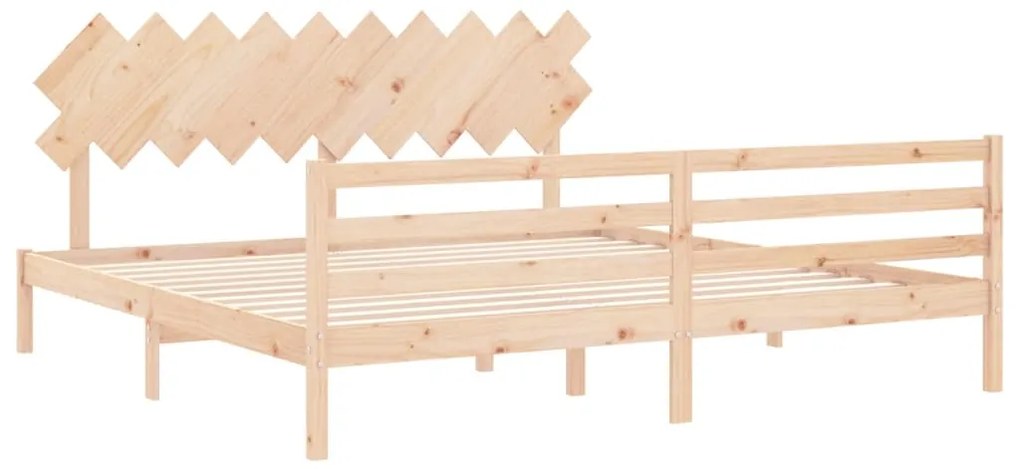 Estrutura de cama com cabeceira 200x200 cm madeira maciça