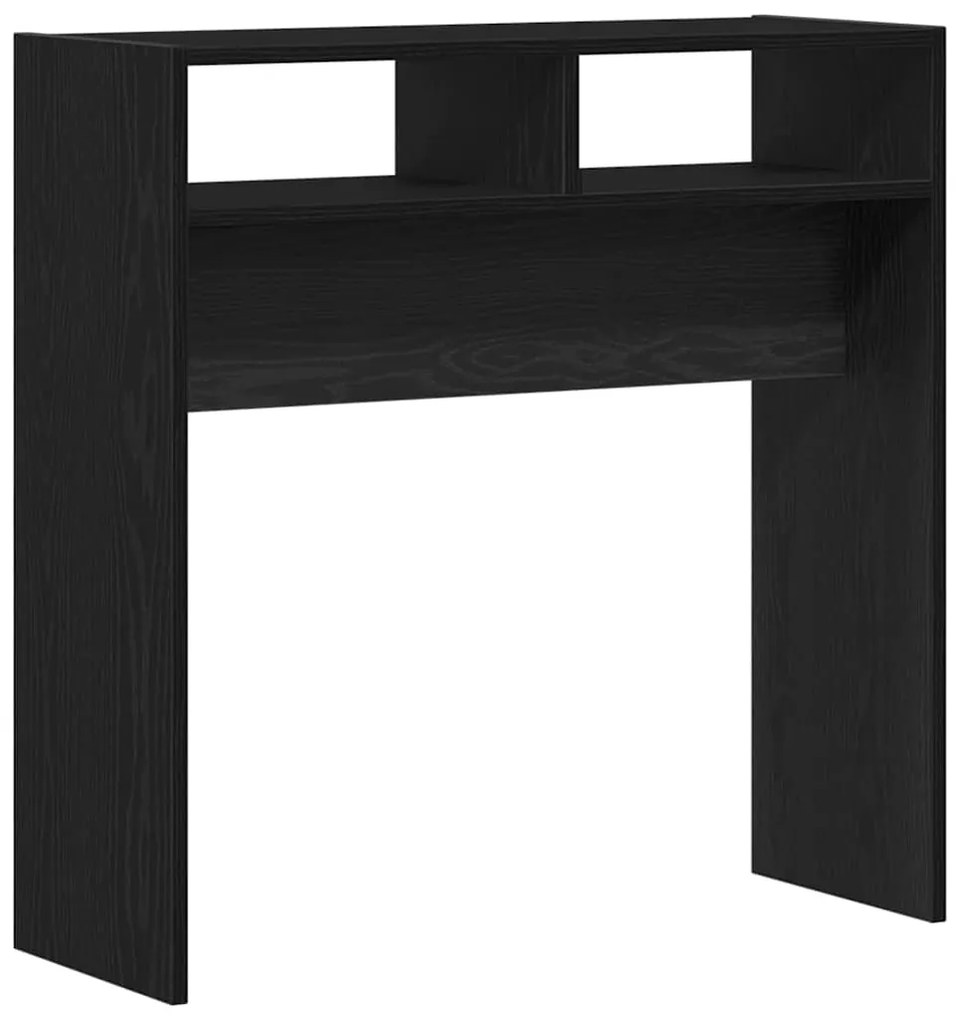 Mesa Console de Carvalho Preto - 78x30x80 cm - Feita de Madeira Engenh