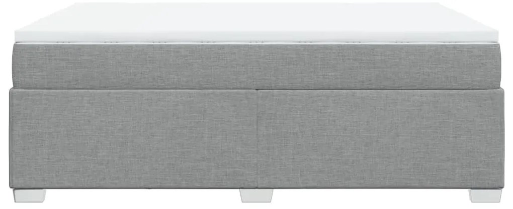 Cama com molas/colchão 140x190 cm tecido cinzento-claro