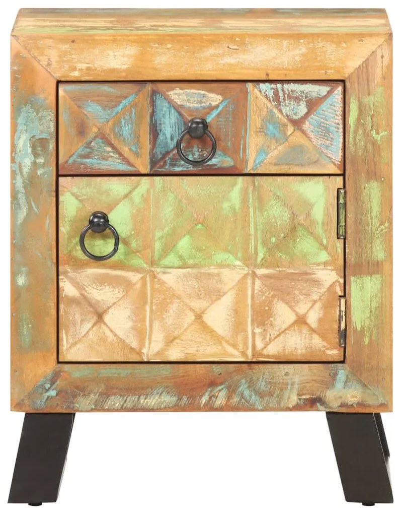 Mesa de cabeceira 40x30x50 cm madeira recuperada maciça