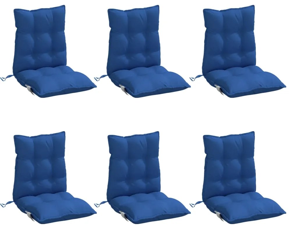 Almofadões cadeira encosto baixo 6 pcs tecido oxford azul real