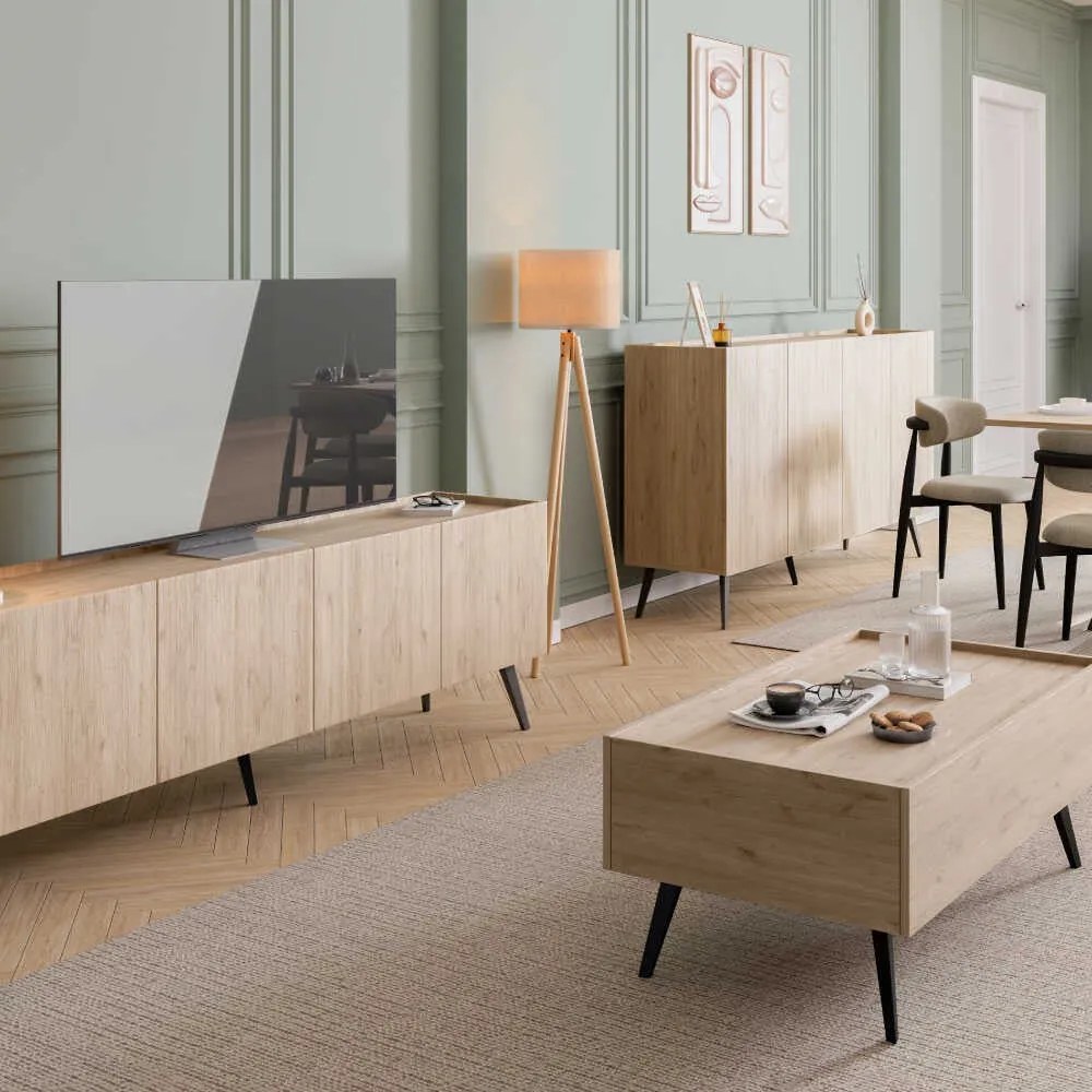 Aparador "Rovere" - Carvalho - 180x100x43cm - Design Moderno