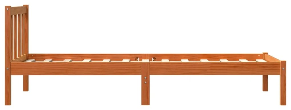 Estrutura de cama 90x190 cm madeira pinho maciça castanho cera