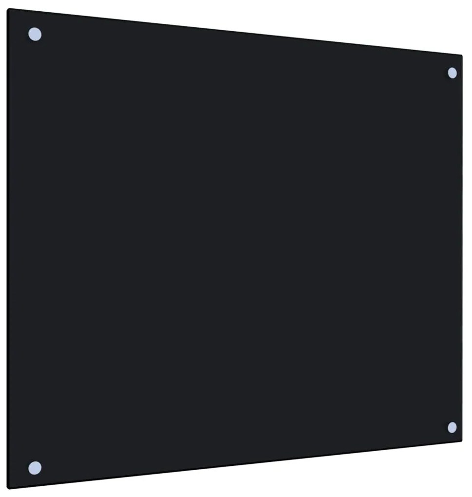 249483 vidaXL Painel anti-salpicos de cozinha 70x60 cm vidro temperado preto