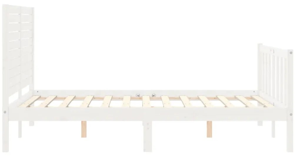 Cama sem colchão 120x200 cm madeira de pinho maciça branco