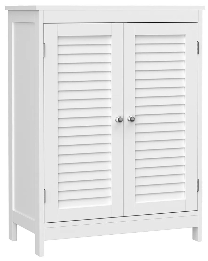 Armário de casa de banho com portas e prateleiras ajustáveis | VASAGLE | 60 x 30 x 80 cm | branco | BBC340W01.