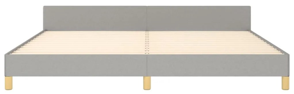 Estrutura de cama sem colchão 200x200 cm tecido cinzento-claro