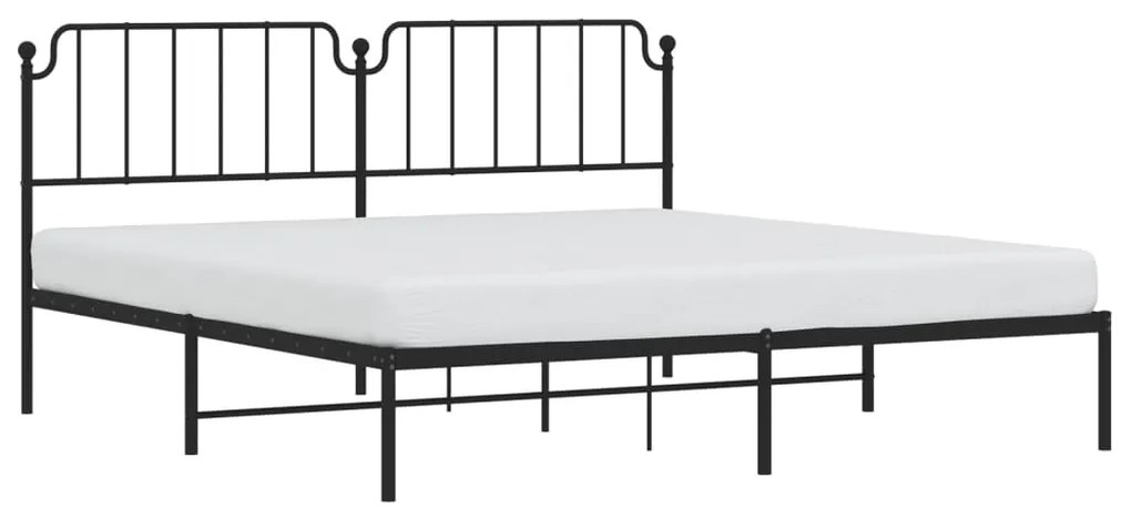 Estrutura de cama com cabeceira 200x200 cm metal preto