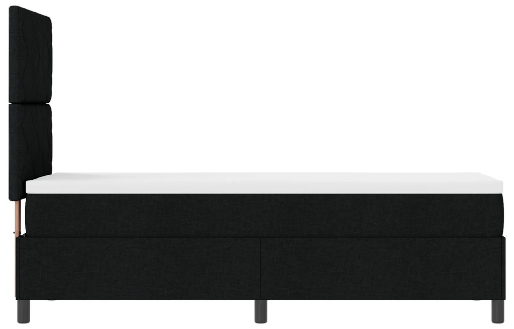 Cama Box com Colchão Preto 80x200 cm Tecido