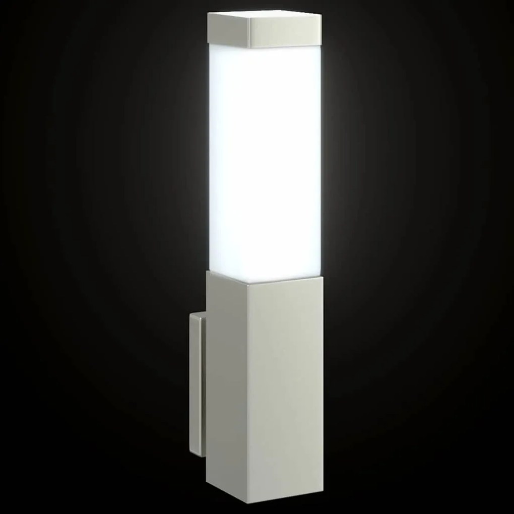 Luz de Parede Externa Prateada Aço Inoxidável IP44