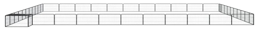 Parque p/ cães c/ 44 painéis 100x50 cm aço revestido a pó preto