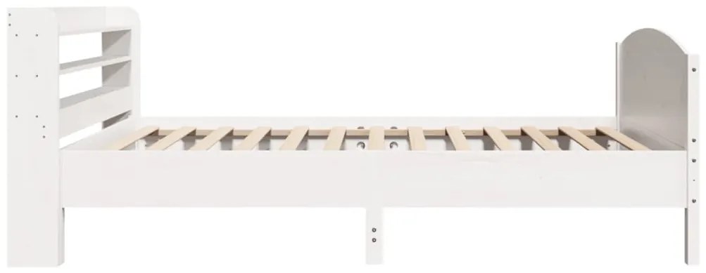Cama sem colchão 90x200 cm madeira de pinho maciça branco
