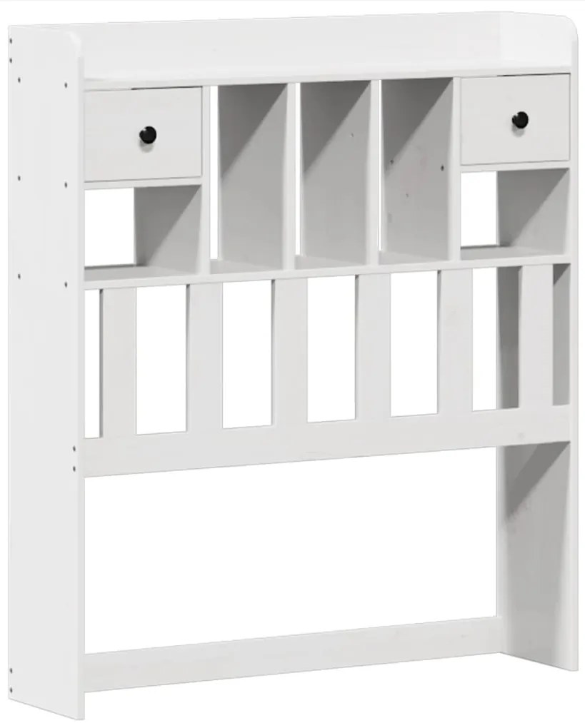 Cama com estante sem colchão 100x200 cm pinho maciço branco