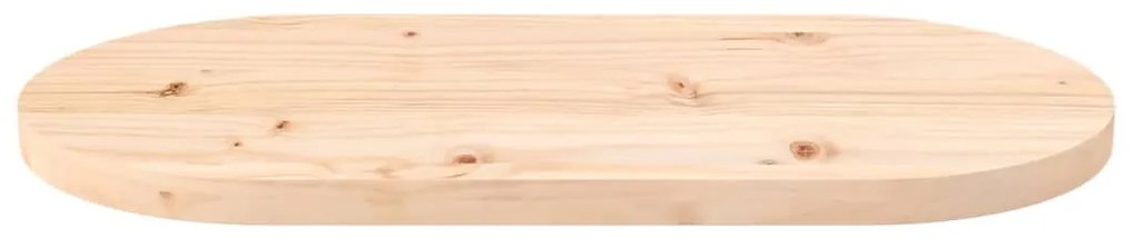 Tampo de mesa oval 70x35x2,5 cm madeira de pinho maciça