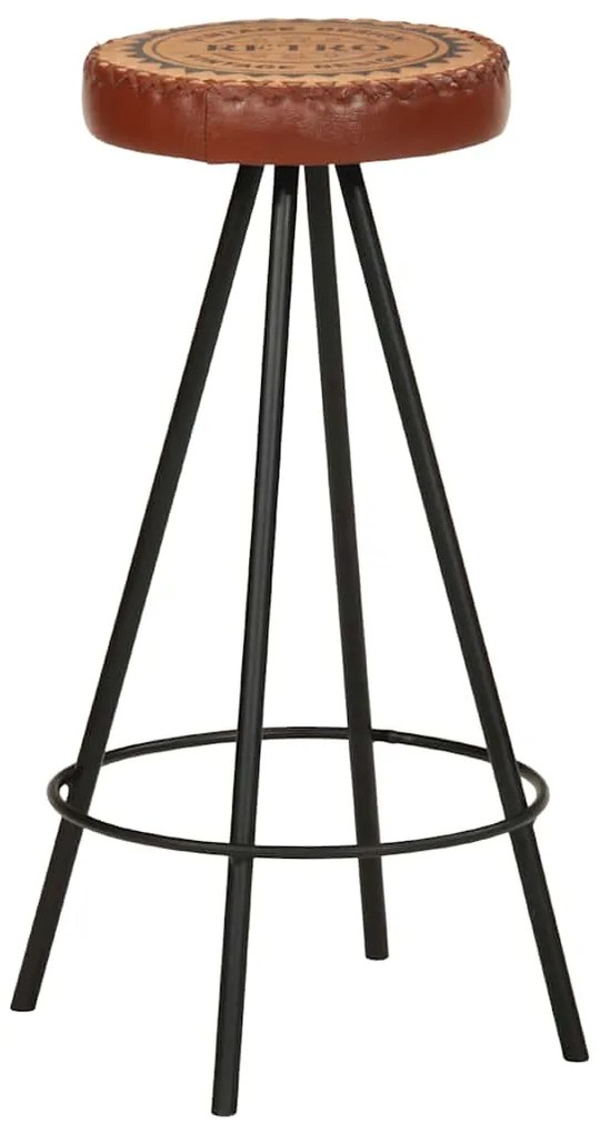 Bancos de bar 4 pcs couro genuíno