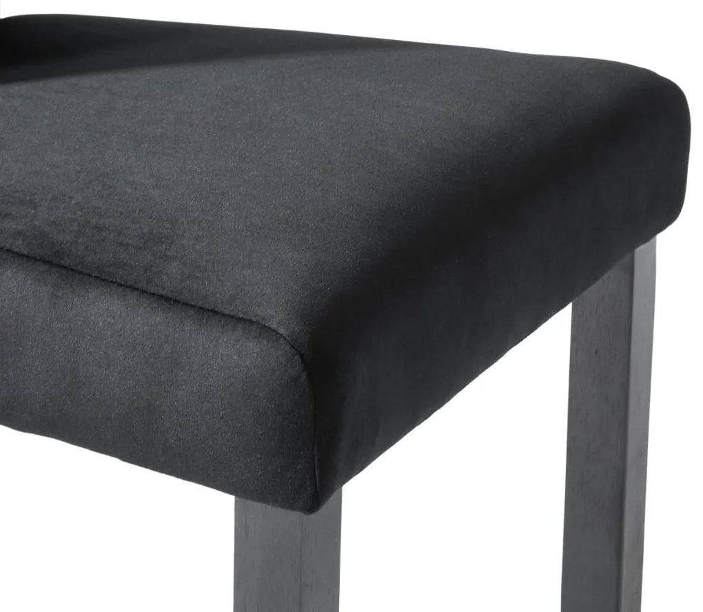 Cadeiras de jantar 4 pcs veludo preto