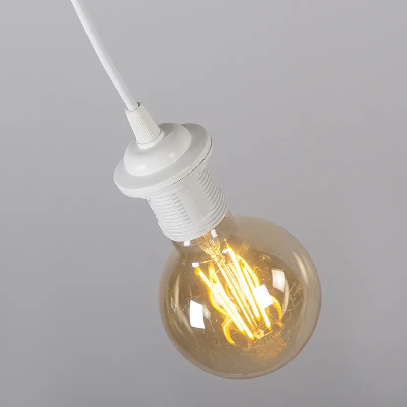 Candeeiro de suspensão moderno branco com cúpula preta 45 cm - Pendant Moderno