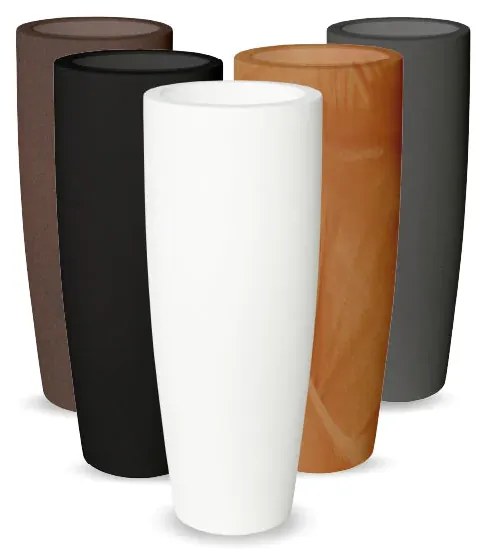 Vaso de flores colorido Polietileno CASA, JARDIM, RESTAURANTE, BAR BAMBOO 90 (ø40 x 90cm) - Preto