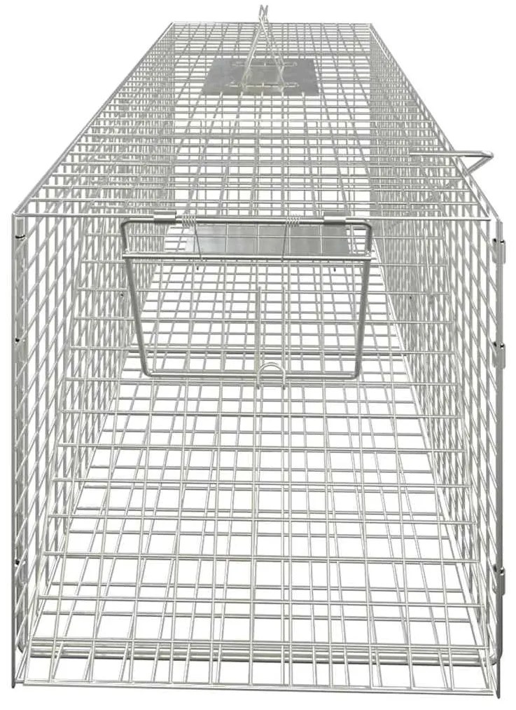 Armadilha p/ animais 64,5x25x26,5 cm ferro galvanizado
