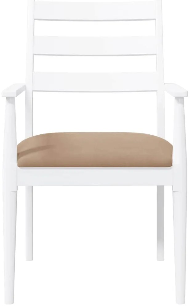 Cadeiras de jantar com almofadões 2 pcs madeira maciça branco