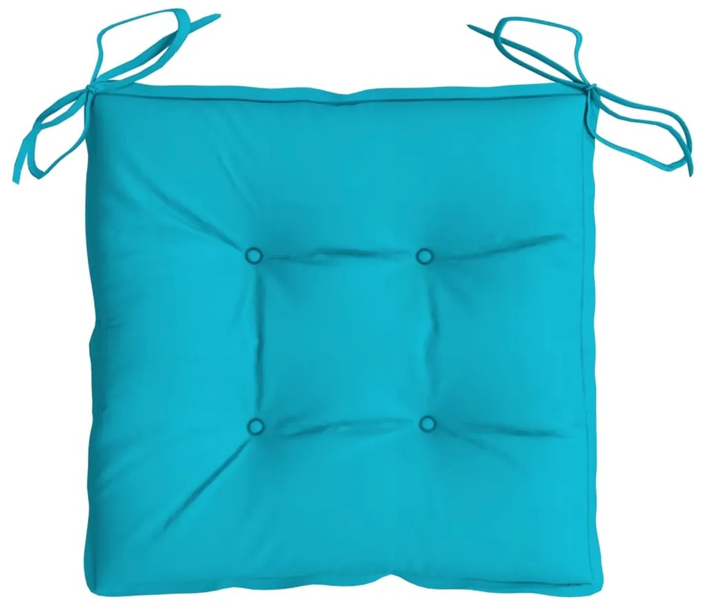 Almofadões de cadeira 4 pcs 50x50x7 cm tecido oxford turquesa