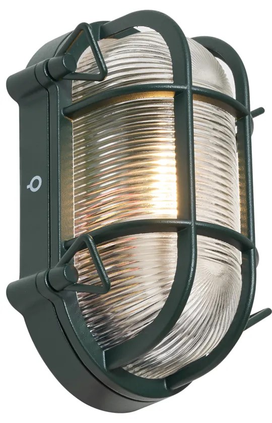 Candeeiro de Parede e Teto Exterior Verde Escuro Oval IP44 - Noutica Industrial