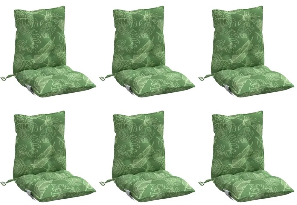 Almofadões cadeira de encosto baixo 6 pcs oxford padrão folhas