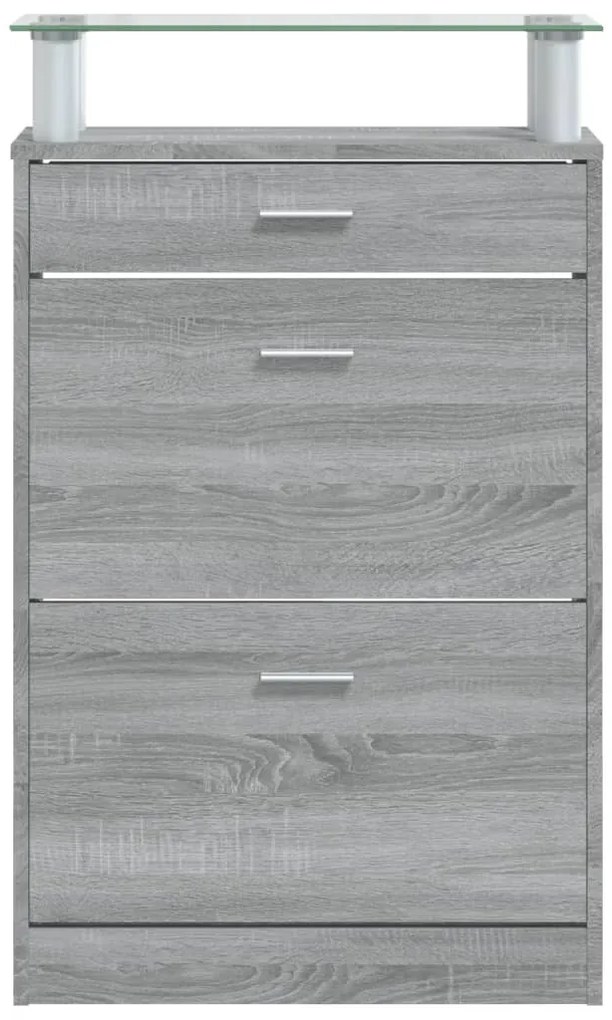 Sapateira 63x24x104 cm derivados de madeira sonoma cinza