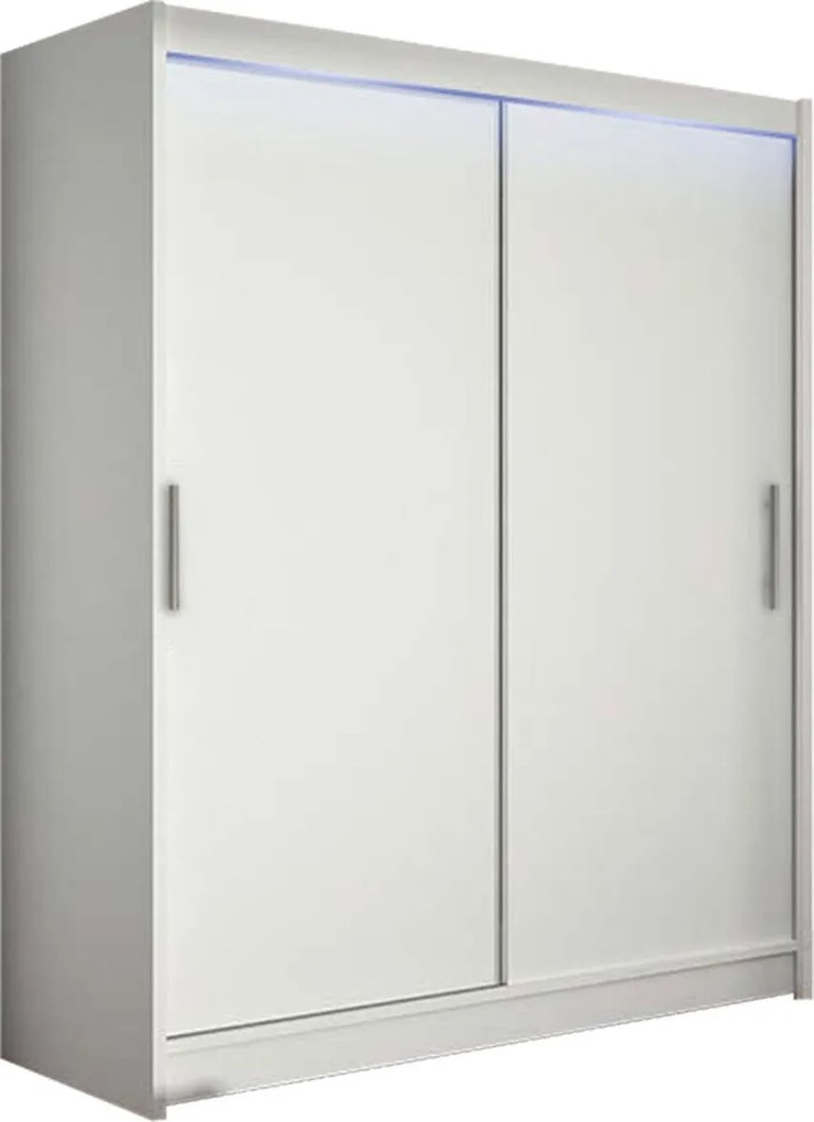 Roupeiro Closico 103, Branco, 200x150x58cm, 114 kg, Portas para roupeiro: Deslizante, Número de prateleiras: 5, Número de prateleiras: 5