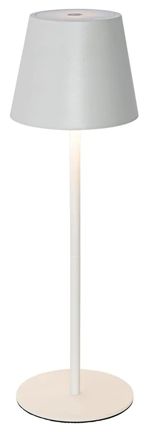 Candeeiro de Mesa Branco com LED Dimerizável e Recarregável IP54 - Murdock