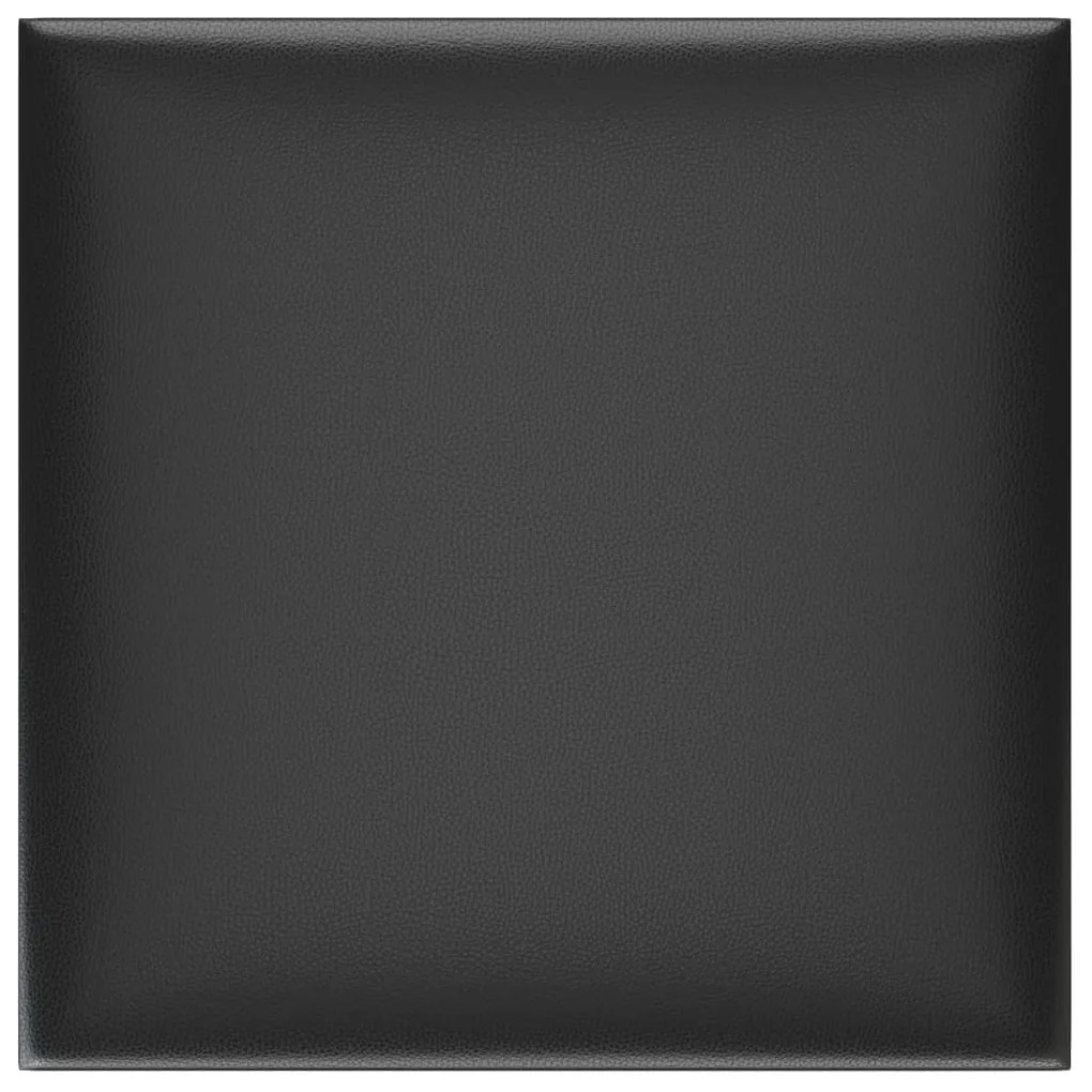 Painel parede 12 pcs 30x30cm couro artificial 1,08 m² cor preto